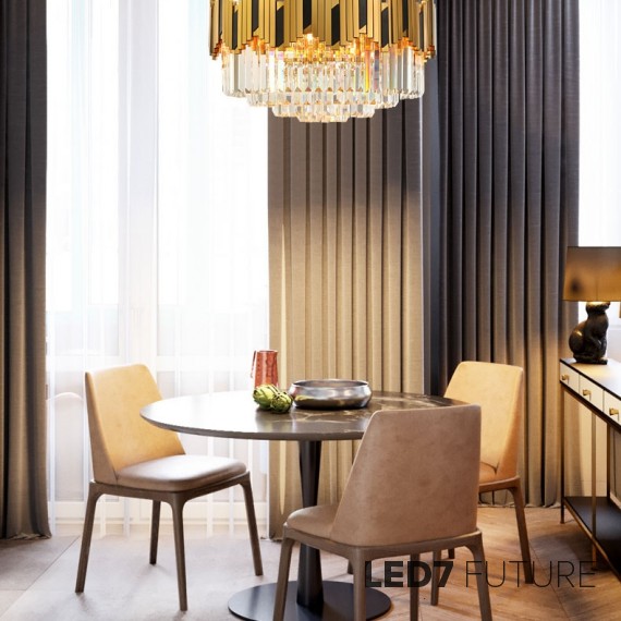 Ritz - ZigZag Gold Odeon Chandelier